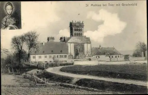 Ak Trier an der Mosel, St. Mathias mit Gnadenbild