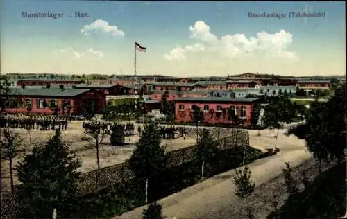 Ak Munster an der Örtze, Munsterlager, Barackenlager, Totalansicht