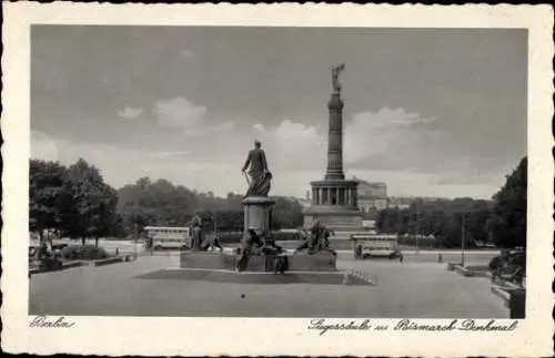 Ak Berlin Tiergarten, Siegessäule, Bismarck-Denkmal