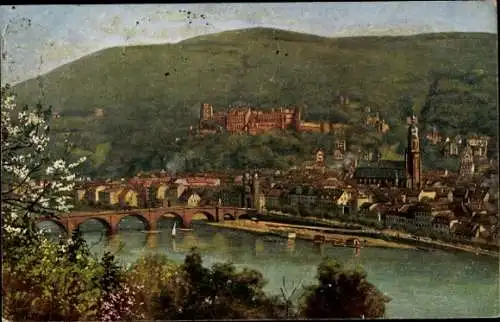 Ak Heidelberg am Neckar, Totalansicht, Blick vom Philosophenweg