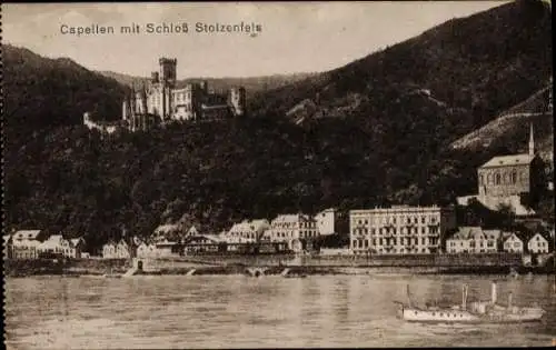 Ak Capellen Kapellen Stolzenfels Koblenz am Rhein, Schloss Stolzenfels, Schiff