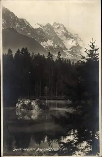 Ak Grainau in Oberbayern, Badersee, Zugspitze