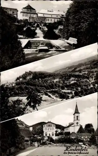 Ak Lindenfels im Odenwald, Gesamtansicht, Teilansichten, Kirche