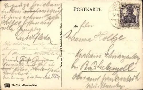 Ak Königswinter am Rhein, Drachenfels