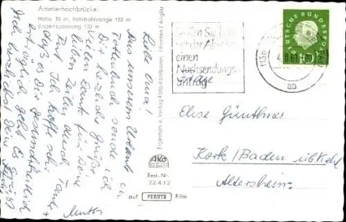 Ak  Echelsbach Bad Bayersoien, Ammersbachbrücke