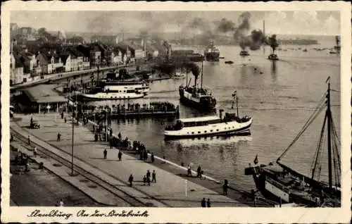 Ak Flensburg in Schleswig Holstein, Fördebrücke