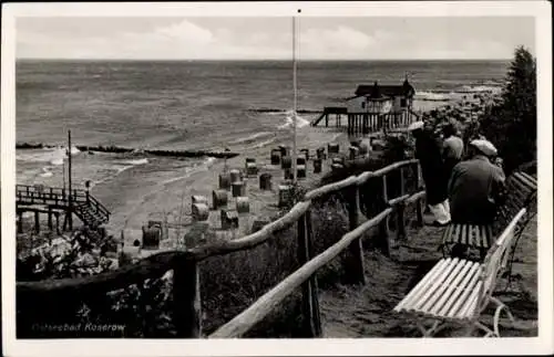 Ak Ostseebad Koserow auf Usedom, Strand, Strandkörbe