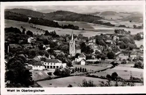 Ak Wiehl im Oberbergischen Kreis, Kirche, Panorama