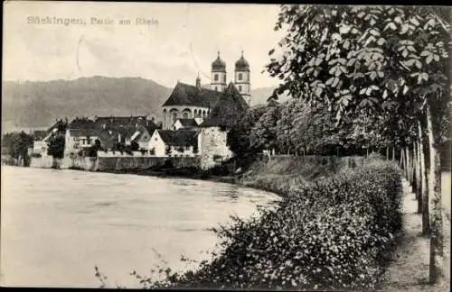 Ak Bad Säckingen am Hochrhein, Fluss, Teilansicht