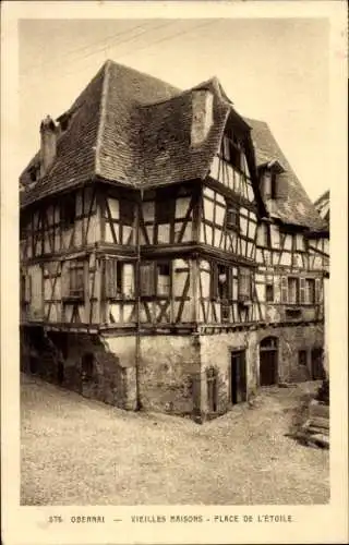 Ak Obernai Oberehnheim Elsass Bas Rhin, Place de L'Etoile, alte Häuser