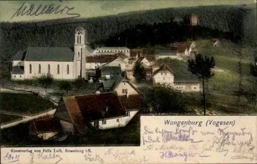 Ak Wangenbourg Wangenburg Elsass Bas Rhin, Teilansicht, Kirche