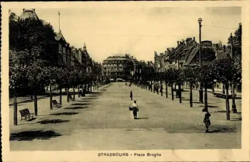 Ak Strasbourg Straßburg Elsass Bas Rhin, Place Broglie