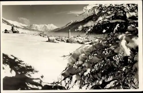 Ak Samaden Samedan Kanton Graubünden, Gesamtansicht, Winter