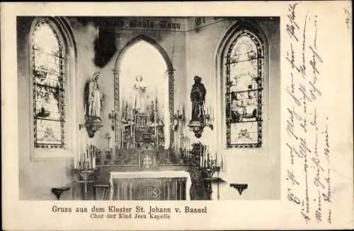 Ak Saint Jean de Bassel Moselle, Ansicht vom Chor der Kind Jesu Kapelle