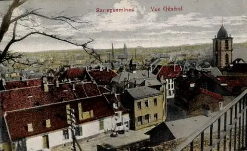 Ak Sarreguemines Saargemünd Lothringen Moselle, Vue General, Dächer