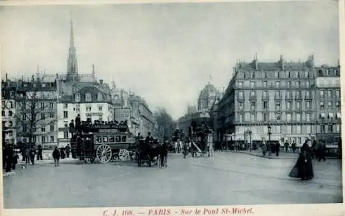 Ak Paris V, Sur le Pont St. Michel