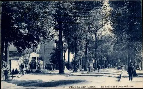 Ak Villejuif Val de Marne, La Route de Fontainebleau