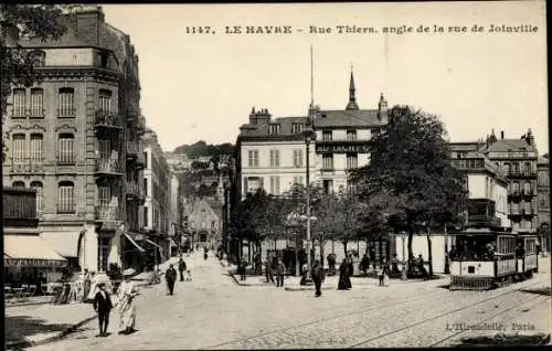 Ak Le Havre Seine Maritime, Rue Thiers, angle de la rue de Joinville