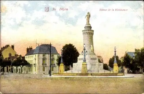 Ak Dijon Côte d’Or, Statue des Widerstands