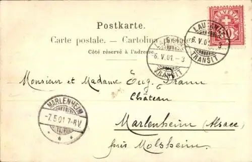 Ak Ouchy Lausanne Kanton Waadt, Wasserpartie, Segelboot