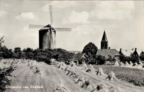 Ak Zeddam Montferland Gelderland Niederlande, Windmühle, Kirche