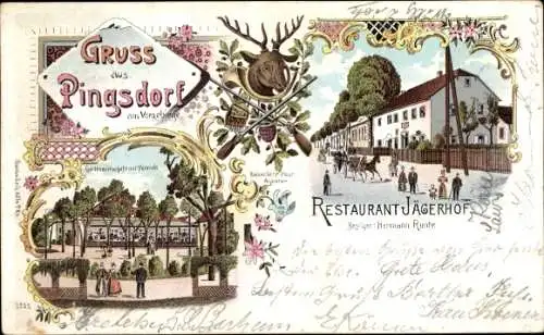 Litho Pingsdorf Brühl im Rhein Erft Kreis, Restaurant Jägerhof