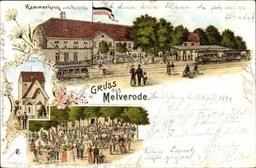 Litho Melverode Braunschweig in Niedersachsen, Gasthaus Kammerkrug