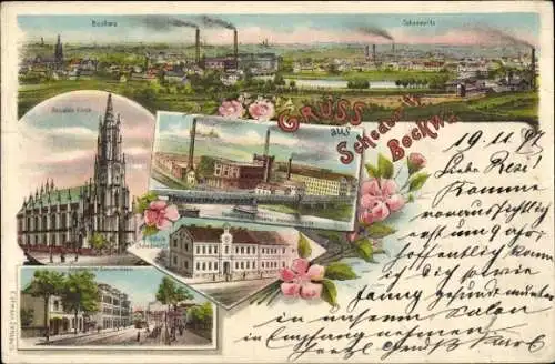 Litho Bockwa Schedewitz Zwickau in Sachsen, Konsumverein, Kämmgarnspinnerei Petrikowsky & Co.