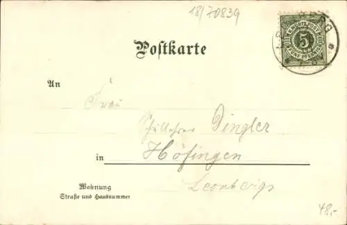 Litho Rappenhof Leonberg im Kreis Böblingen, Wirtschaft, Am See, Ökonomiehof