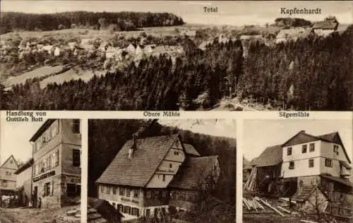 Ak Kapfenhardt Unterreichenbach im Schwarzwald, Geschäft Gottlieb Bott, Obere Mühle, Sägemühle