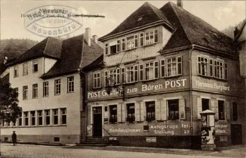 Ak Neuenbürg an der Enz Schwarzwald, Hotel zum Bären Post, Gasthaus, Litfaßsäule