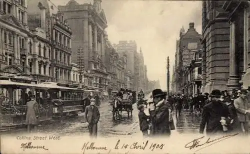 Ak Melbourne Australien, Collins Street West