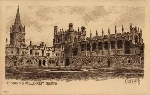 Künstler Ak Oxford Oxfordshire England, Speisesaal, Christ Church