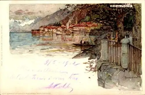 Künstler Litho Wielandt, Manuel, Bellagio Lago di Como Lombardia, Seepartie