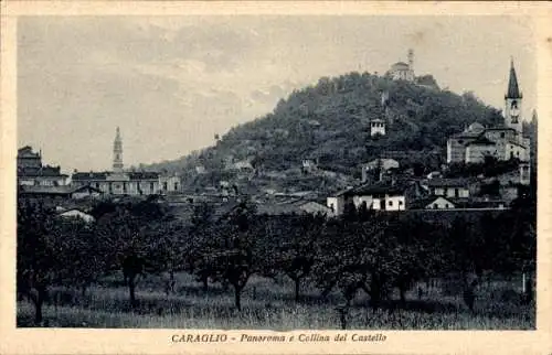 Ak Caraglio Piemonte, Panorama e Collina del Castello