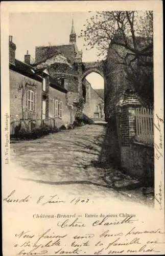 Ak Chateaurenard Loiret, Entree du vieux Chateau