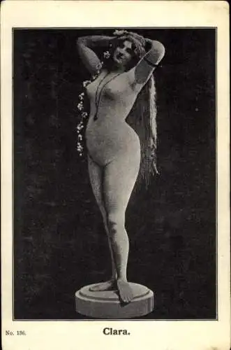 Ak Clara, Frauenakt, Frau posiert im Nacktanzug