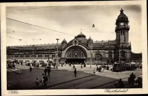 Ak Köln am Rhein, Hauptbahnhof, Straßenbahn, Turmuhr