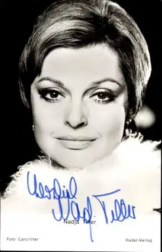 Ak Schauspielerin Nadja Tiller, Portrait, Autogramm