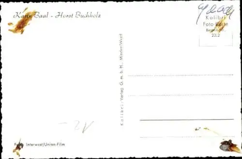 Ak Schauspielerin Karin Baal, Schauspieler Horst Buchholz, Portrait, Autogramm