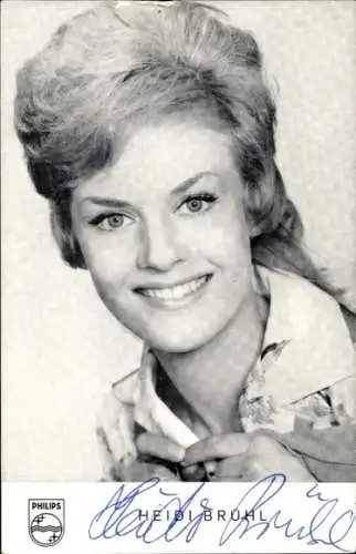 Ak Sängerin Heidi Brühl, Portrait, Philips, Autogramm