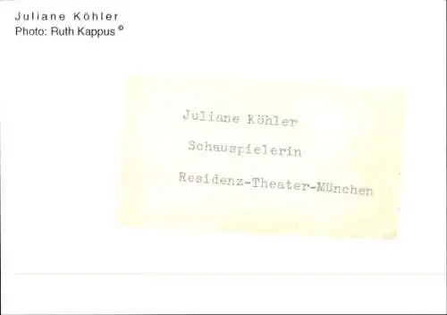 Ak Schauspielerin Juliane Köhler, Portrait, Autogramm