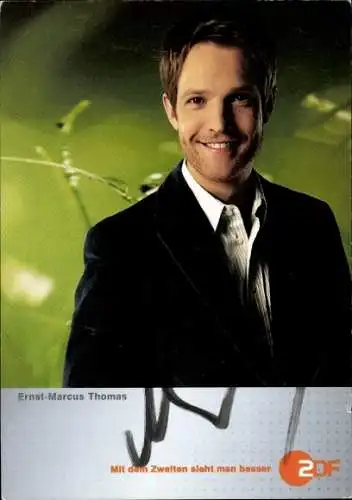 Ak Schauspieler Ernst-Marcus Thomas, Portrait, Autogramm, ZDF