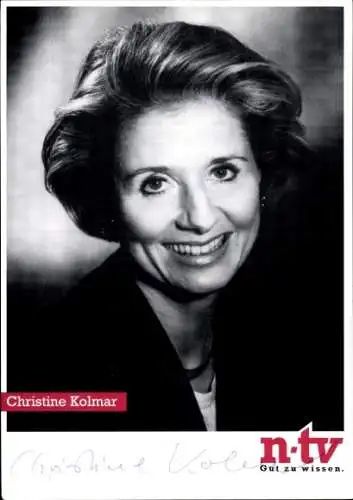 Ak Schauspielerin Christine Kolmar, Portrait, Autogramm, n-TV
