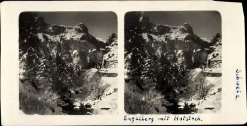 Stereo Foto Engelberg Kanton Obwalden Schweiz, Hutstock, Gebirge, Winteransicht