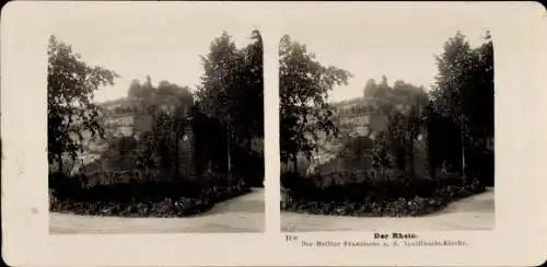 Stereo Foto Remagen im Kreis Ahrweiler, Der Helige Franziskus und die Apollinariskirche