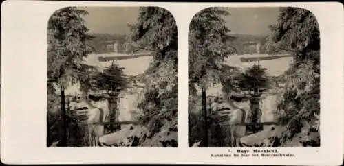 Stereo Foto München, Bayrisches Hochland, Kanalhaus im Isar bei Menterschwaige