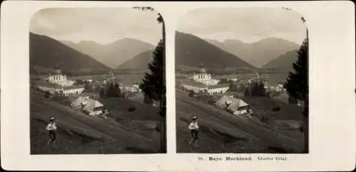 Stereo Foto Ettal Oberbayern, Bayrisches Hochland, Kloster Ettal