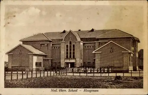 Ak Hoogeveen Drenthe, Niederlande. Rev. Schule