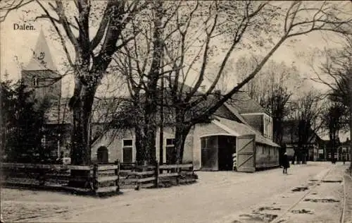 Ak Dalen Midden Drenthe Niederlande, Kirche, Straße